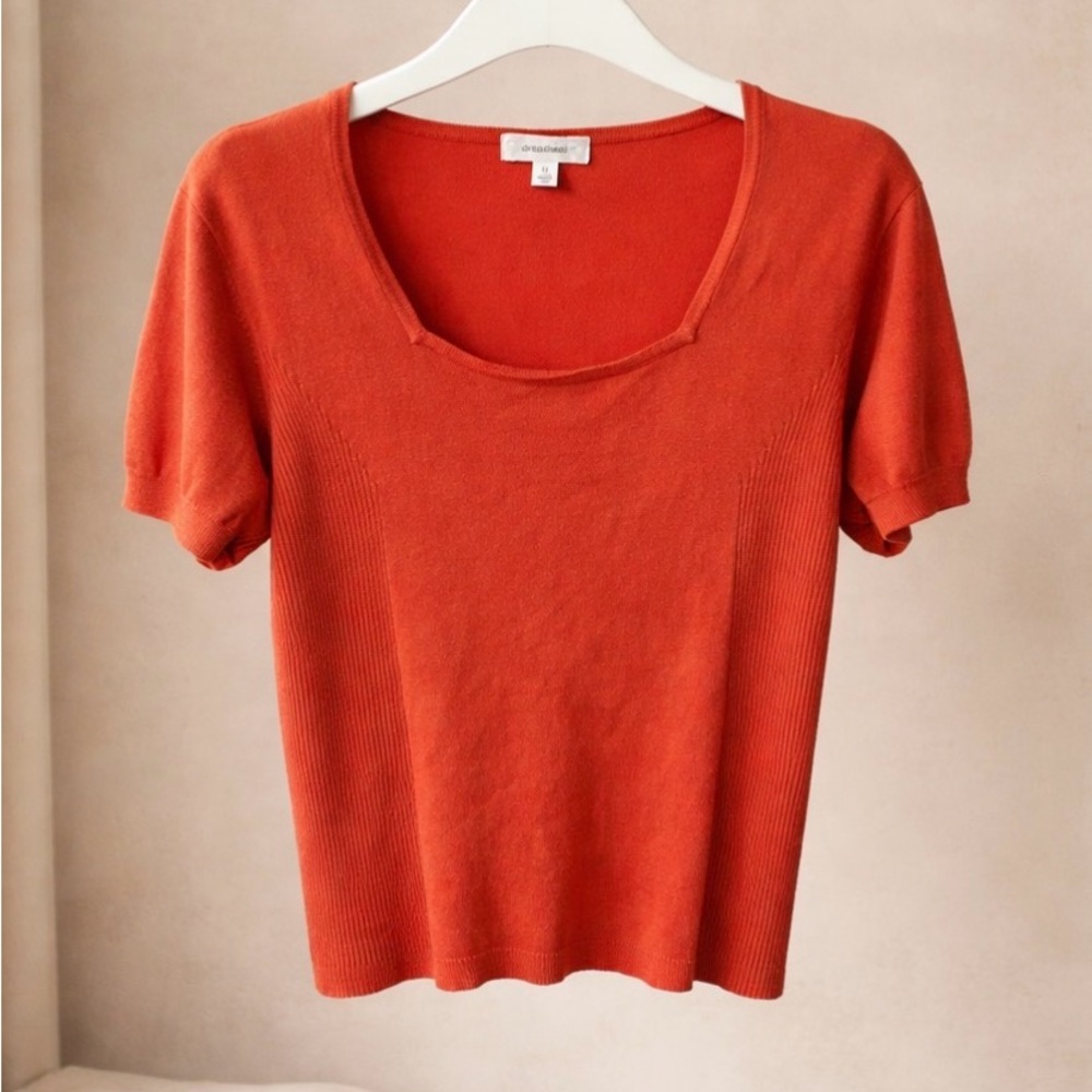Dress Barn Rusty Orange Knit Blouse